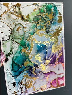 Слайдеры фольгированная акварель Alcohol Ink NF-014 GOLD