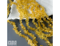 Цитрин прозрачный крошка 5-7 мм, цена за нить 19 см