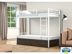 Двухъярусная кровать Валенсия Белый ящики венге Красноярск