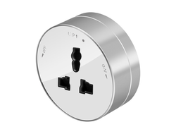 Розетка 2К+З накладного монтажа универсальная для шины, цвет белый