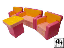 Детская игровая мебель "Комфорт" розовый / желтый