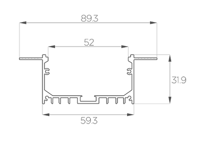 Алюминиевый профиль 4L-9032-SH ANOD Шпаклёвка