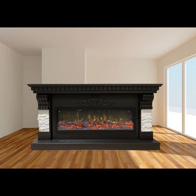 Линейный электрокамин Дублин BL M2 с очагом Beverly 1000