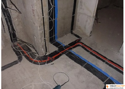Разводка электрики в квартире в новостройке в Москве ИВАНМАСТЕР