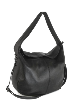 (АРТИКУЛ: 9780/0/8) СУМКА-МЕШОК ЖЕНСКАЯ, СРЕДНЕГО РАЗМЕРА, НАТУРАЛЬНАЯ КОЖА, ЧЕРНАЯ, РУЧКА И РЕМЕНЬ ЧЕРЕЗ ПЛЕЧО