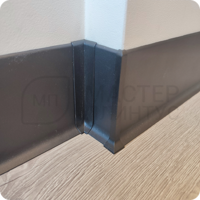 Плинтус алюминиевый ПЛ-100 3000х100х10 мм. Черный муар