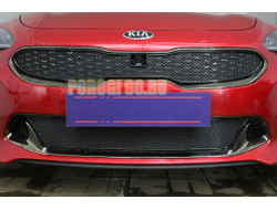 Защита радиатора для KIA Stinger 2018- black низ PREMIUM
