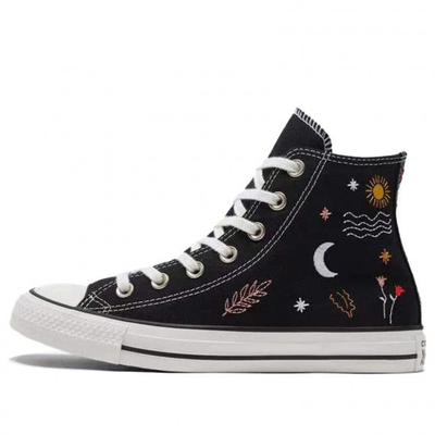Кеды Converse черные высокие с вышивкой 571081C фото