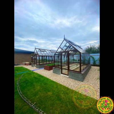 Базовая комплектация теплицы из стекла  и алюминия БРИТТОН размером 5000 x 2500 мм