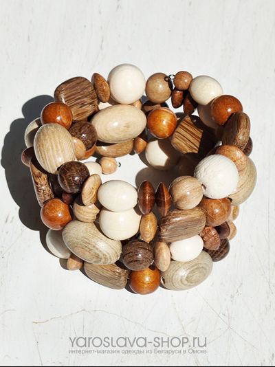 М-155. Браслет спираль из разных пород дерева .
