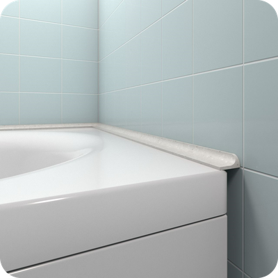 Акриловый плинтус бордюр для ванной BNV ГЛ24 12х24х750мм Серый правый