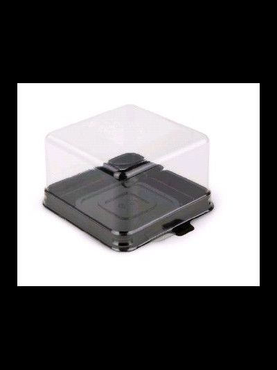 Контейнер для пирожных квадрат (пластик. крыш-дно, прозр/кор.), 92*85*51мм