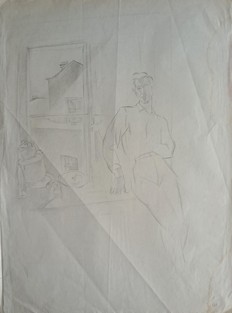 "Рабочий" бумага карандаш Шкурко В.П. 1970-е годы
