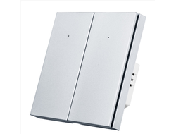 Умный Wi-Fi выключатель ROXIMO двухклавишный, платиновый  SWBTN01-2P