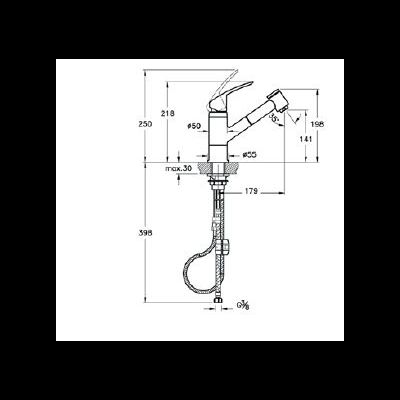Смеситель Vitra Harmony XL для кухни, с выдвижным изливом, A42147EXP