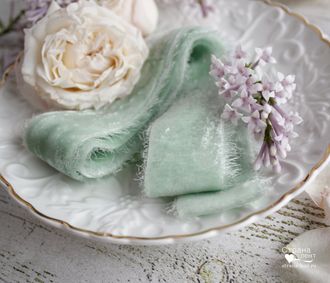 Бархатная лента Mint Shabby Velvet 3 см от производителя "Страна лент"