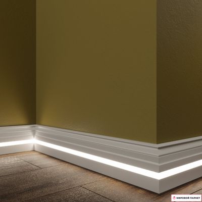 Плинтус напольный МДФ с подсветкой LED EvroWood PN 090 led 12х100х2000 мм