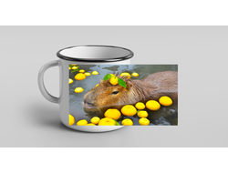 Кружка металлическая эмалированная Капибара, Kapibara-san №2