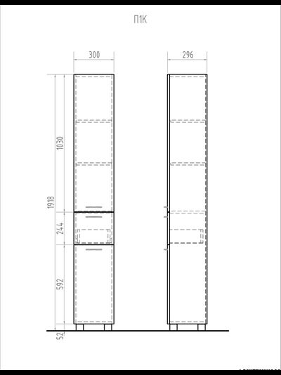 Пенал для ванной комнаты VIGO Alessandro 1 с бельевой корзиной
