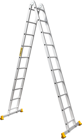 Алюминиевая профессиональная двухсекционная шарнирная универсальная лестница