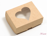 Коробка складная &quot;Сердца&quot;, крафт, 10 х 8 х 3,5 см