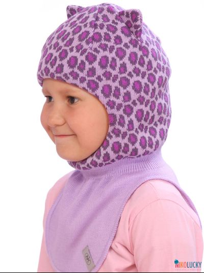 Шапка-шлем  20101-08, цвет сиреневый,баклажановый р. 54-56