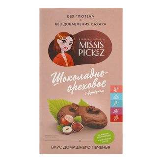 Печенье "Шоколадно-ореховое", без сахара, без глютена, 85г (Missis Pickez)
