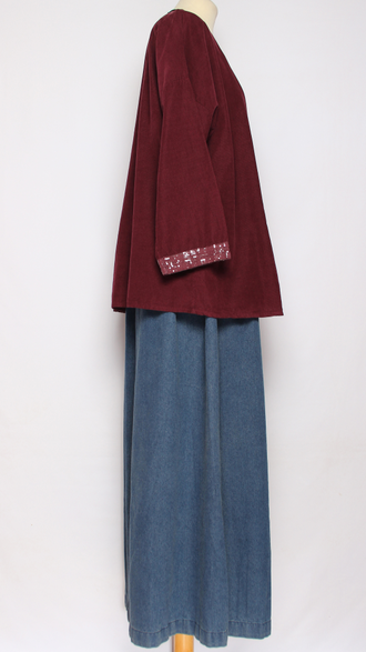 Рубашка "Вельвет пайетки"винный