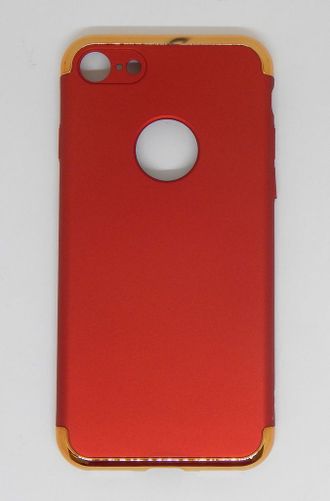 Защитная крышка iPhone 7 с вырезом под логотип, золотисто-красная