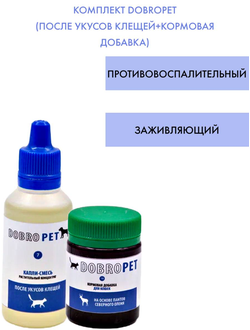 Комплект DobroPet, после укусов и кормовая добавка, ветеринарный препарат для кошек