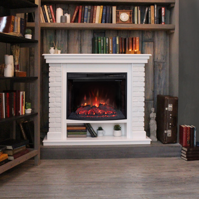 камин Эльбрус WT с очагом Evrika 25.5 LED