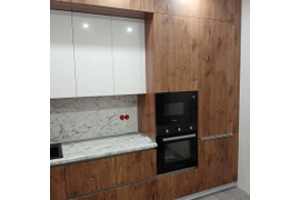 Кухня с антресолями палисандр