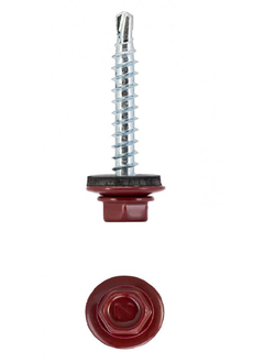 Саморез кровельный шестигранная головка 8, 4.8*29мм RAL 3005 Красное вино, упаковка 100шт