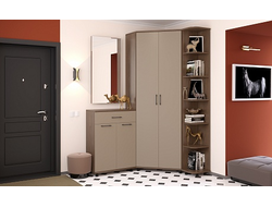 Композиция прихожей ГРЕЙС корпус Гикори Джексон Темный/фасад Латте Матовый