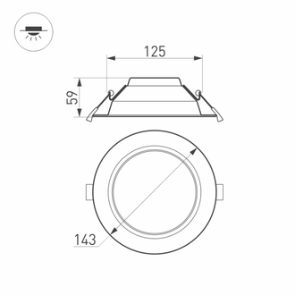 Светильник Arlight IM-CYCLONE-R145-14W  (WH, 90 deg)