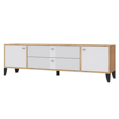 Тумба ТВ Парус-10 Дуб крафт золотой/Карбон фарфор