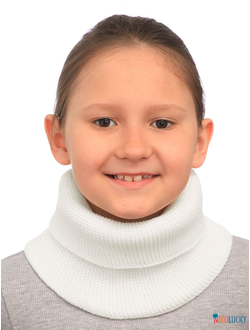 Шарф(снуд)  22-33 двойной, цвет белый размер 2