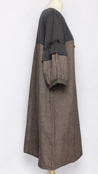 ПЛАТЬЕ  "Шерстяное рюши" коричневое р.52