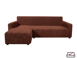Чехол на угловой диван с левым выступом Микрофибра Шоколад. ЗАЩИТА ДЛЯ МЯГКОЙ МЕБЕЛИ ОТ ЖИВОТНЫХ. ИТАЛИЯ Бренд Еврочехол