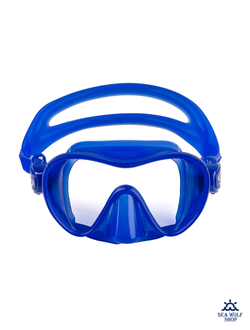 Маска для дайвинга с трубкой Scorpena Junior комплект неон-синий (детск)