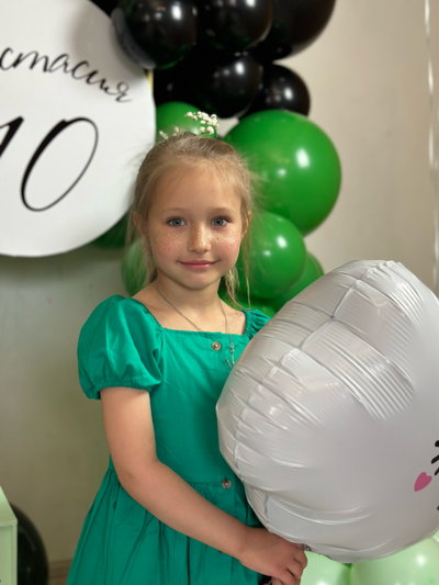 Оформление детского дня рождения в зелёном стиле № 1452