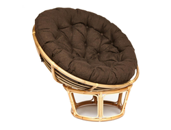 КРЕСЛО PAPASAN ECO P115-1/SP STD c подушкой, ремешками натуральный, ткань коричневый