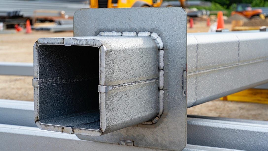 Закладная под опоры освещения перед заливкой бетоном