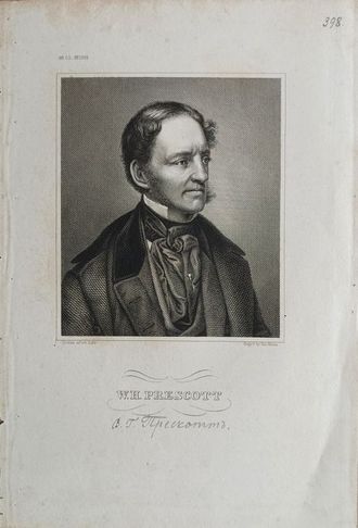 "William Hickling Prescott" гравюра Nordheim Johann Georg 1853 год