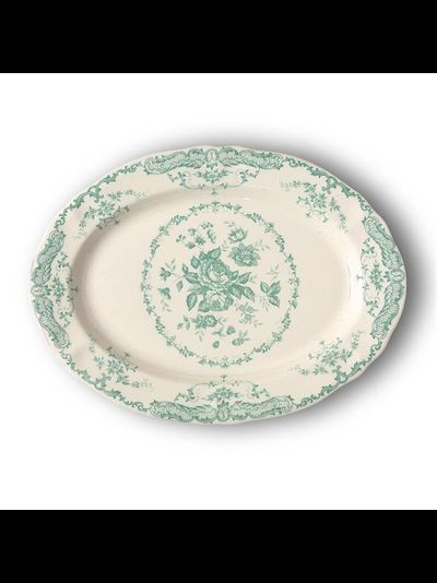 Блюдо овальное 30,5x22 см, цвет декора бирюзовый