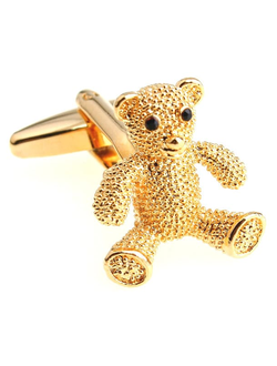 Позолоченные запонки с кристаллами Сваровски "Teddy-bear"