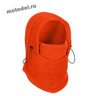 Балаклава шапка трансформер, теплая - флис (зимняя маска), оранжевая