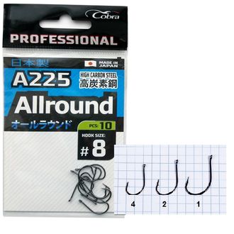 Крючки Cobra Pro AIIROUND сер.A225 разм.002 8шт.
