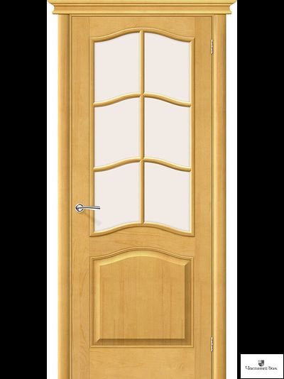 Дверь межкомнатная массив М7 Медовый Т-04/ Сатинато