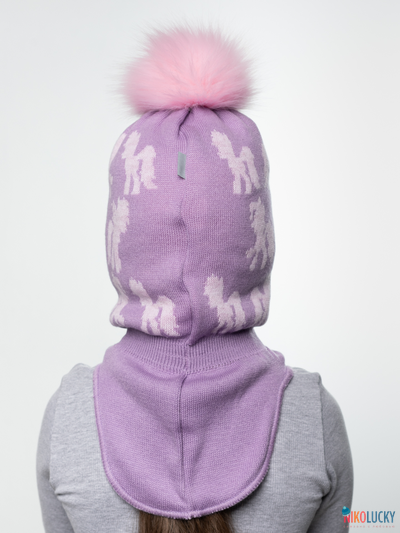 Шапка-шлем 23101-03 с утепл., хб подклад, фиалковый,роз. 50-52